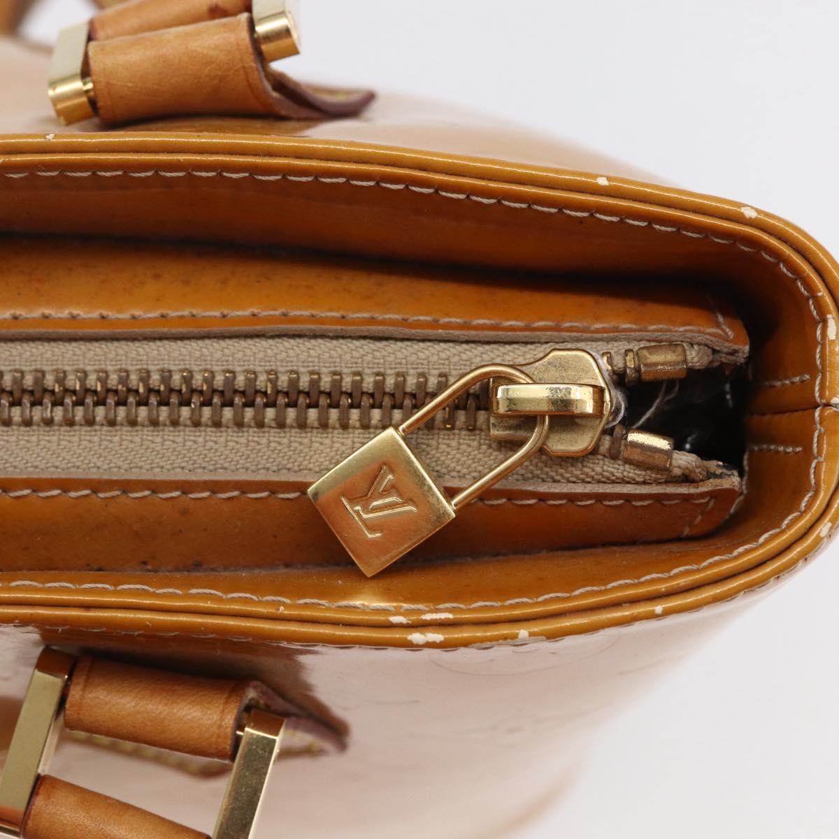 LOUIS VUITTON Monogram Vernis Houston Hand Bag Beige M91004 LV Auth 149327