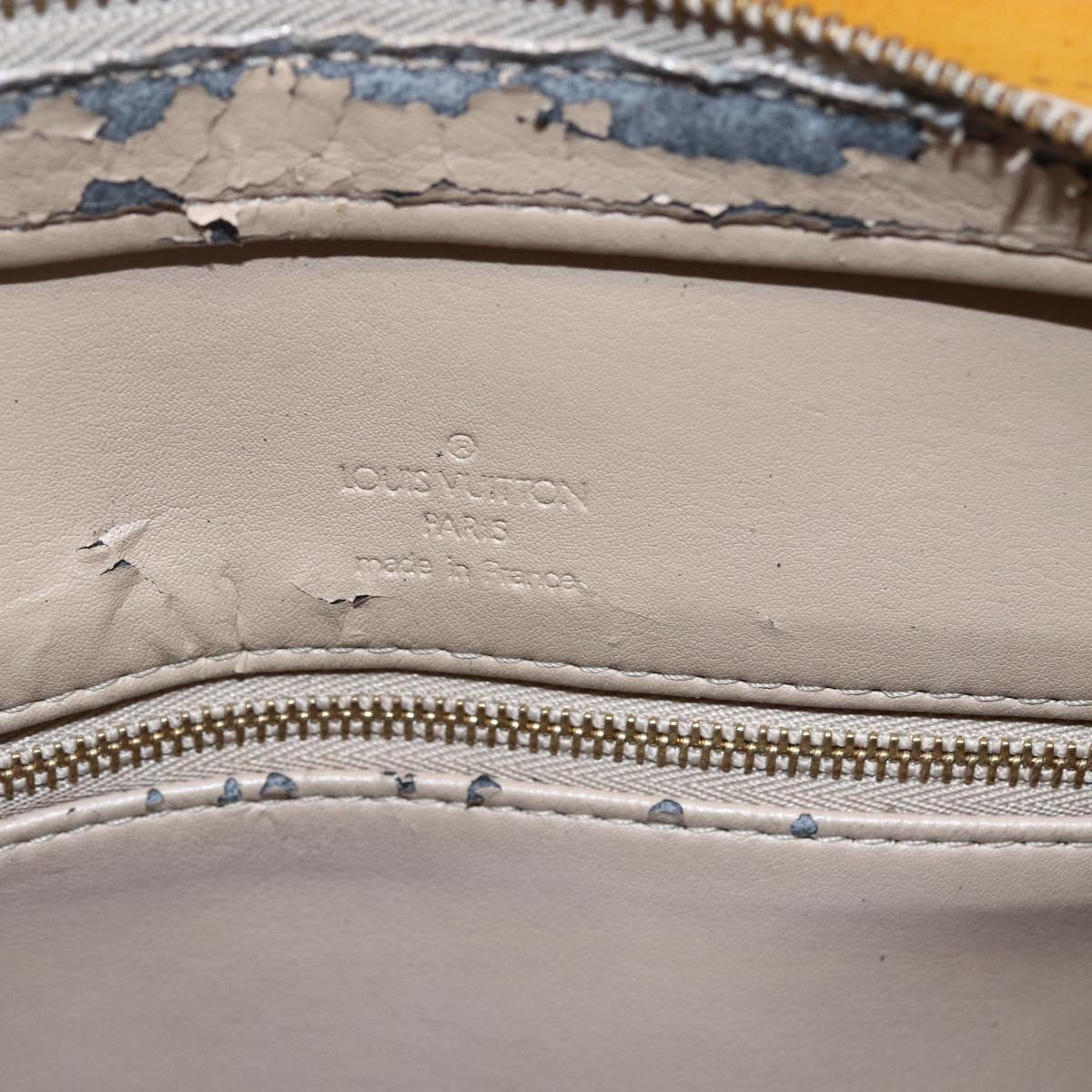 LOUIS VUITTON Monogram Vernis Houston Hand Bag Beige M91004 LV Auth 149327