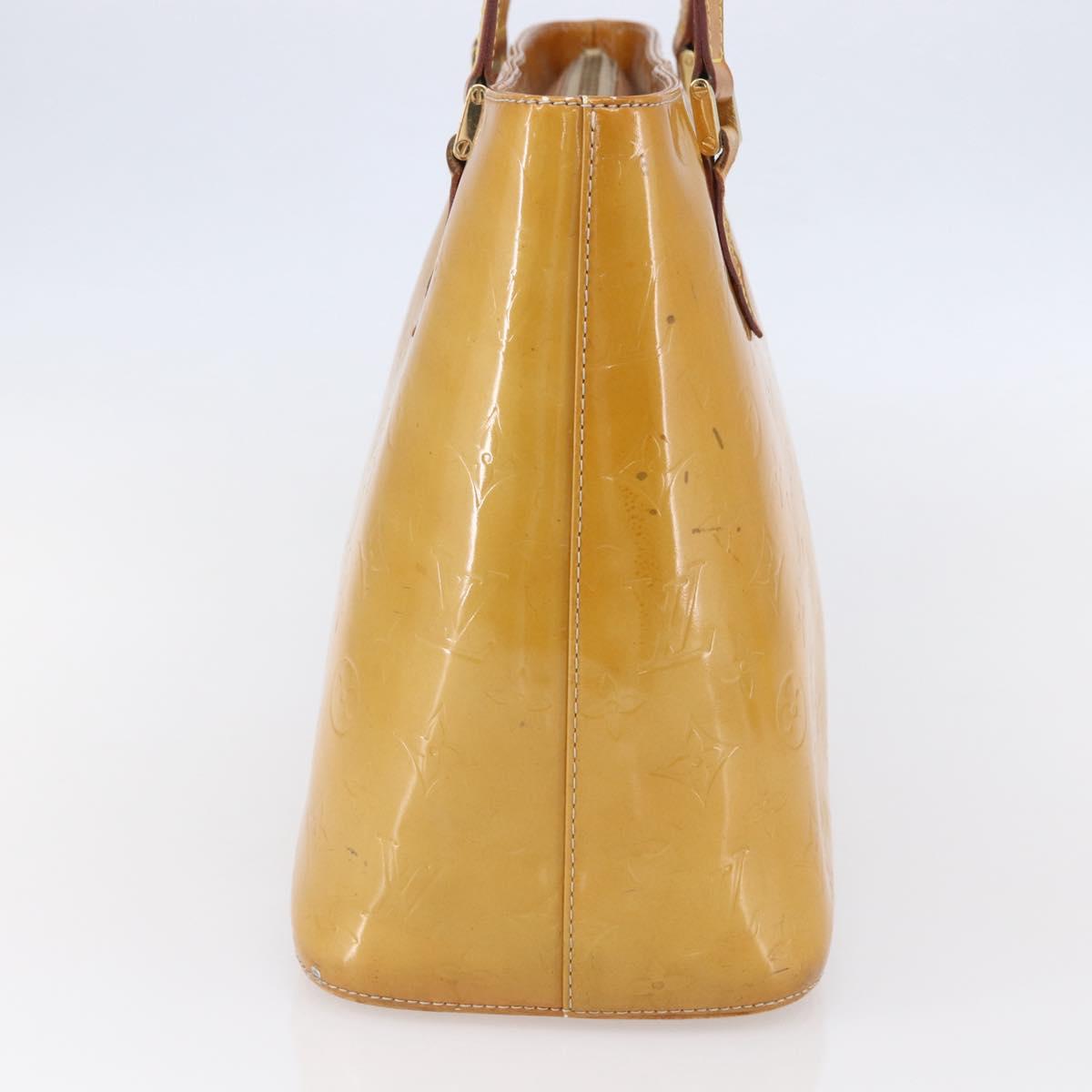 LOUIS VUITTON Monogram Vernis Houston Hand Bag Beige M91004 LV Auth 149327