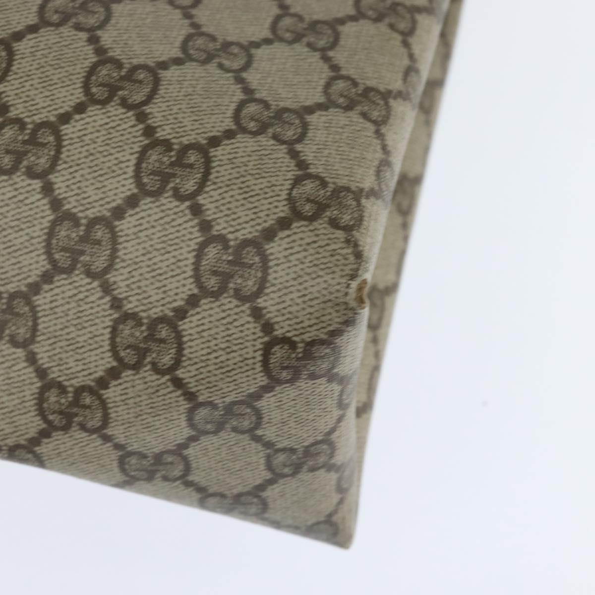 GUCCI GG Supreme Web Sherry Line Tote Bag PVC Beige Gold 39 02 091 Auth 149350