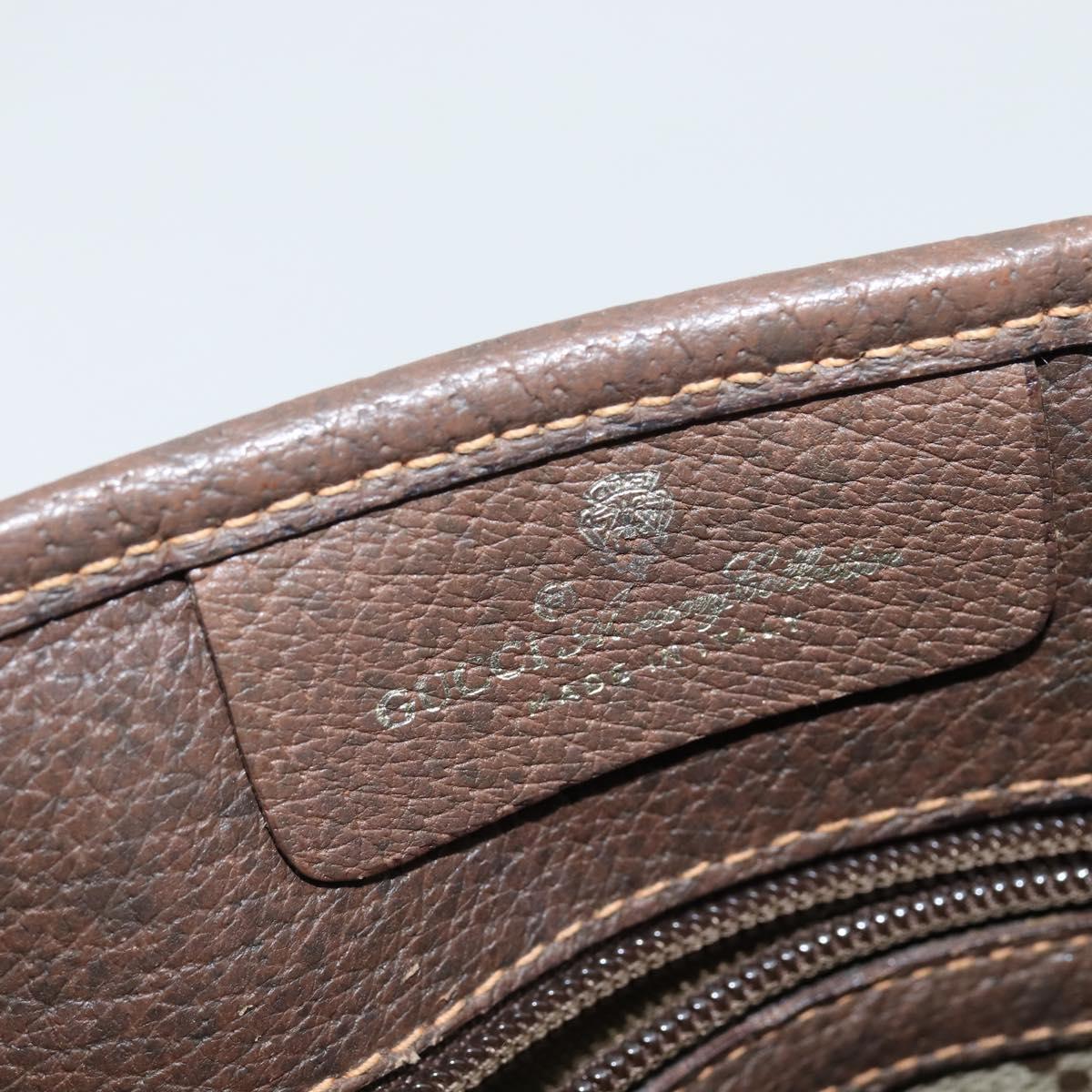 GUCCI GG Supreme Web Sherry Line Tote Bag PVC Beige Gold 39 02 091 Auth 149350