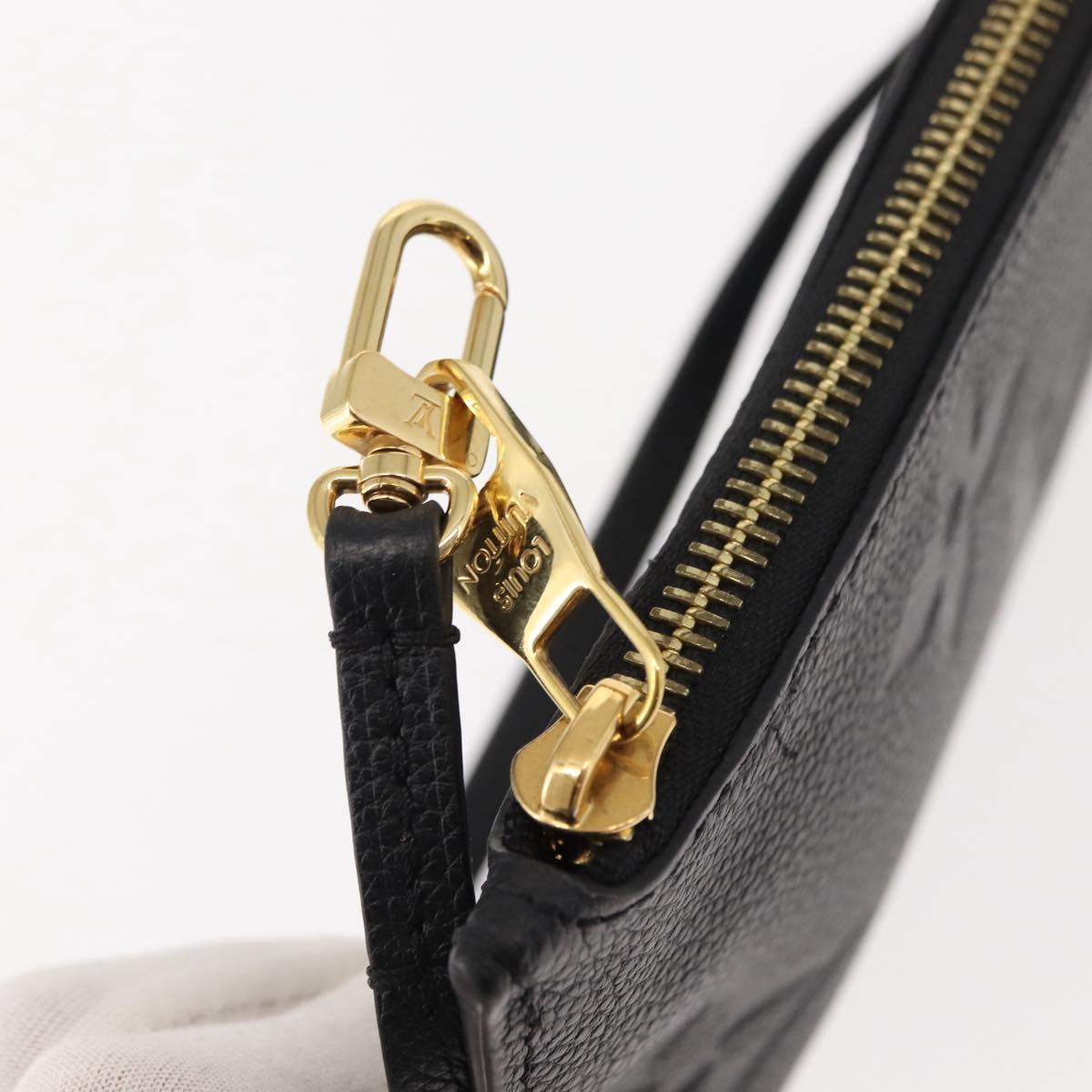 LOUIS VUITTON Monogram Empreinte Giant Neverfull MM Pouch Black LV Auth 149361