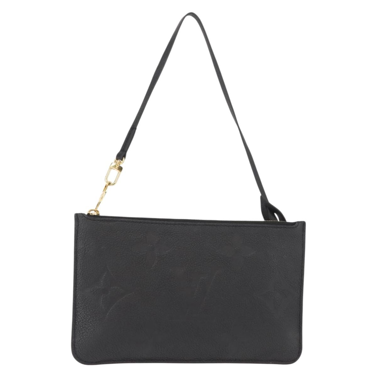 LOUIS VUITTON Monogram Empreinte Giant Neverfull MM Pouch Black LV Auth 149361