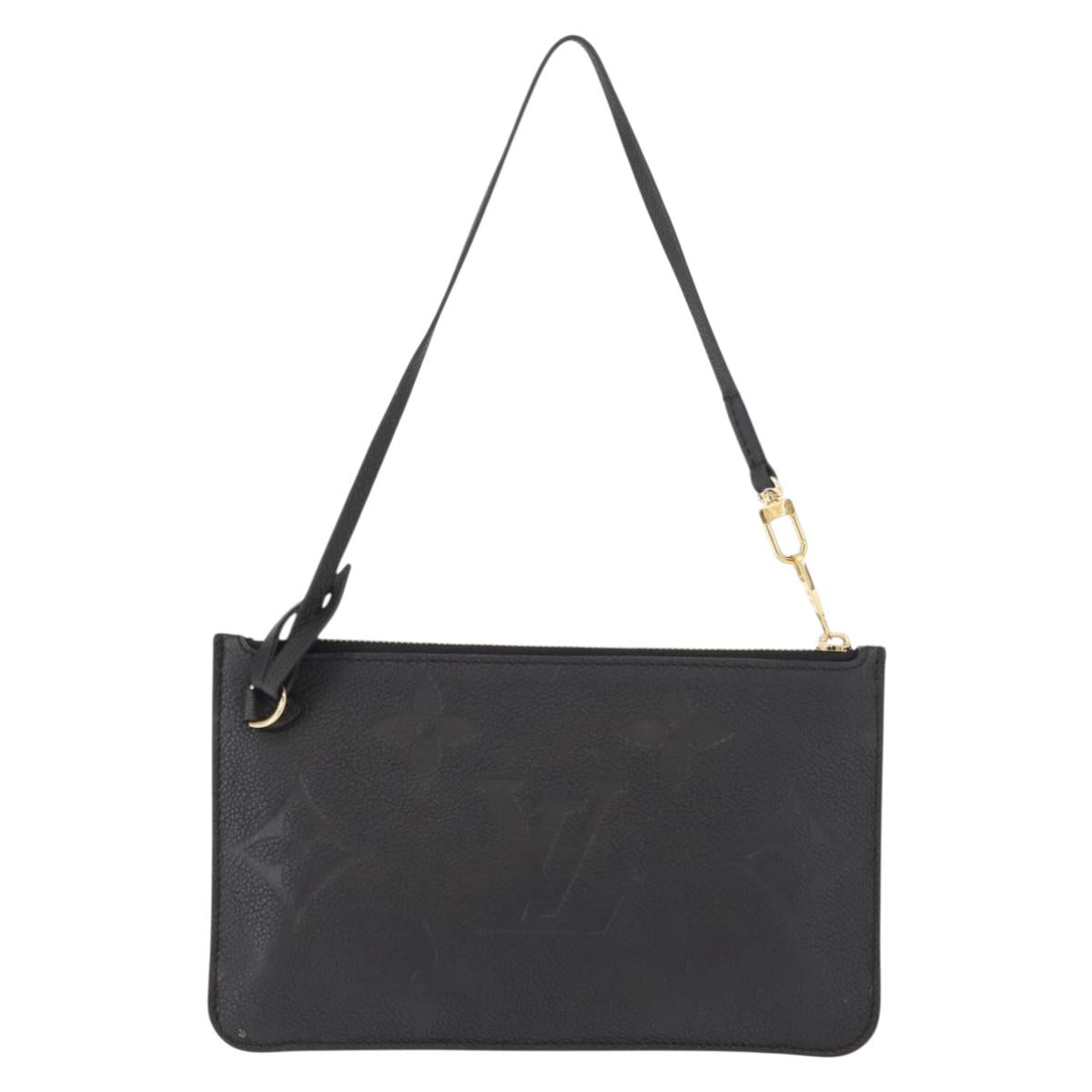 LOUIS VUITTON Monogram Empreinte Giant Neverfull MM Pouch Black LV Auth 149361