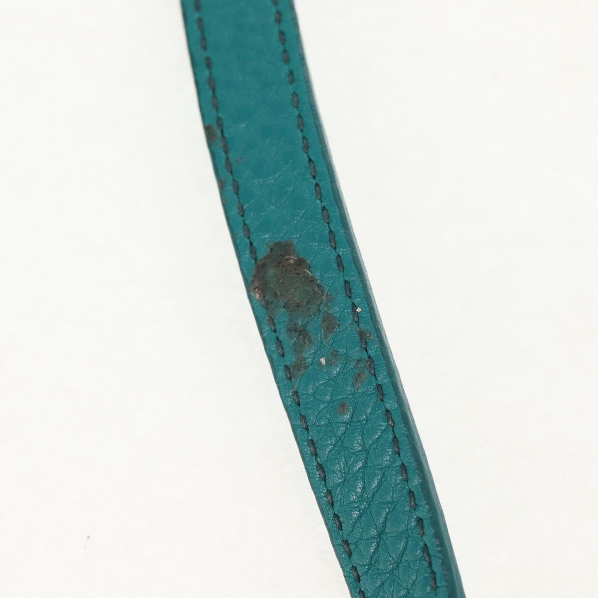 PRADA Hand Bag Leather 2way Gold Emerald Green Auth 149365