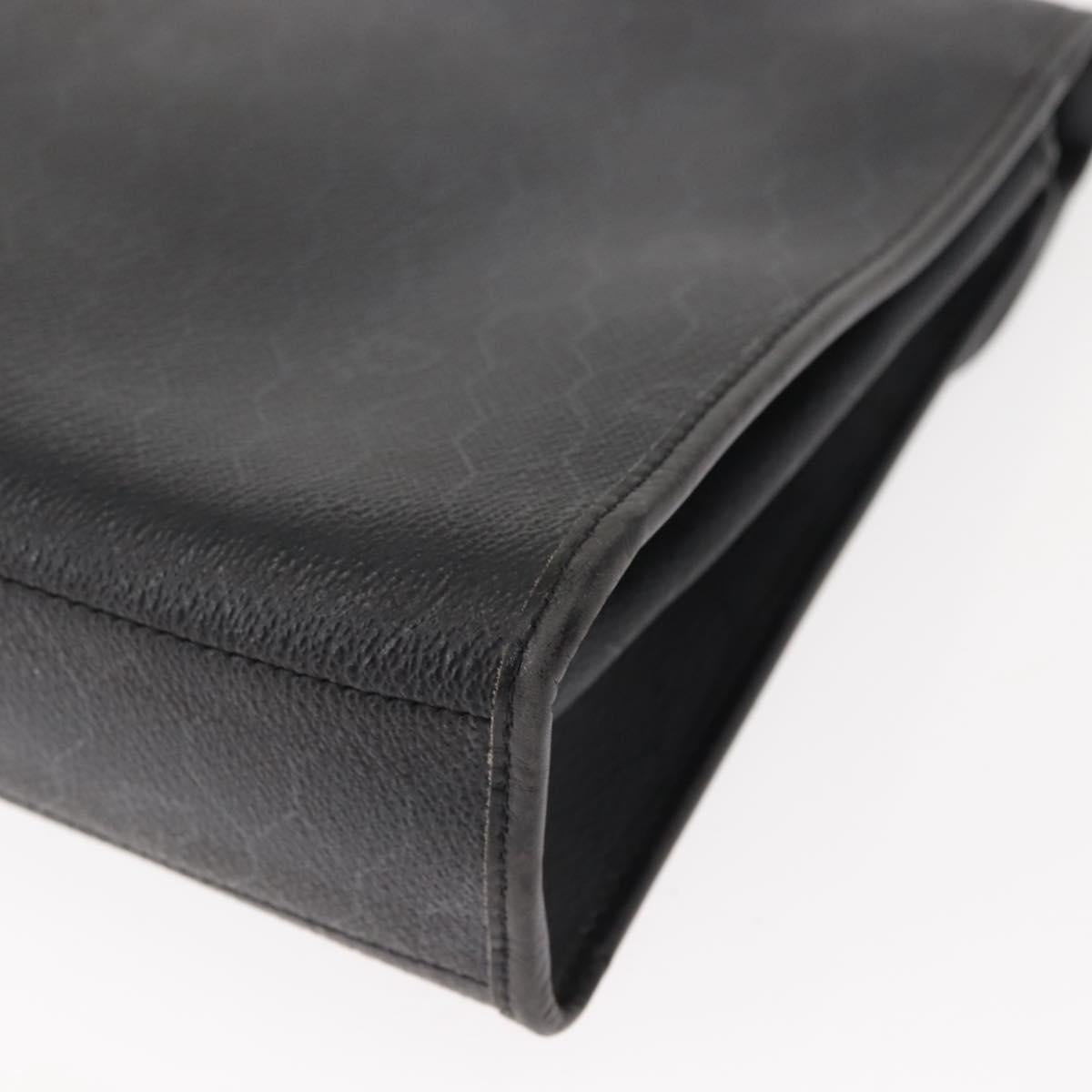 Christian Dior Honeycomb Canvas Hand Bag PVC 2way Black Gold Auth 149368