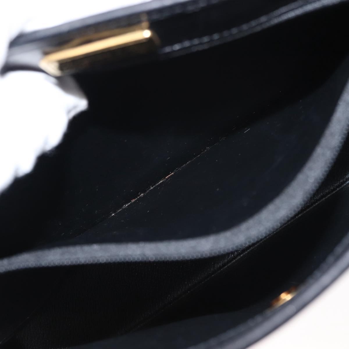 Christian Dior Honeycomb Canvas Hand Bag PVC 2way Black Gold Auth 149368