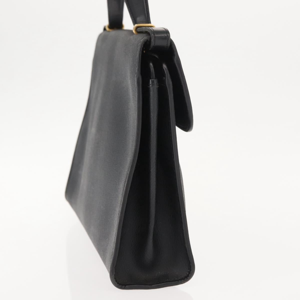 Christian Dior Honeycomb Canvas Hand Bag PVC 2way Black Gold Auth 149368