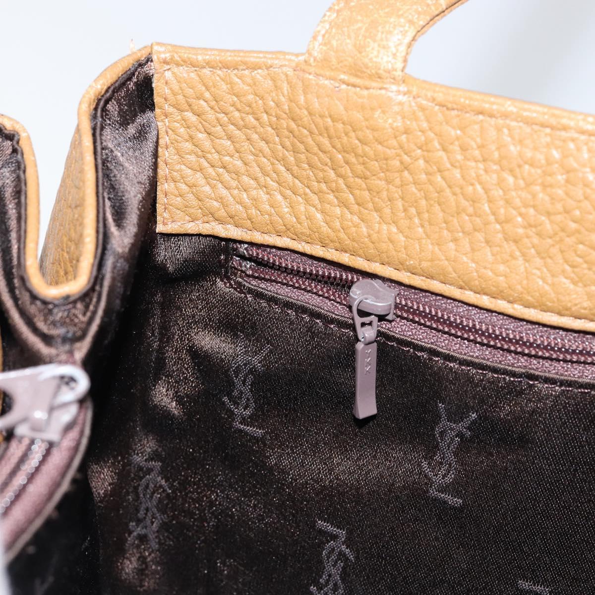 SAINT LAURENT Hand Bag Leather Brown Auth 149374