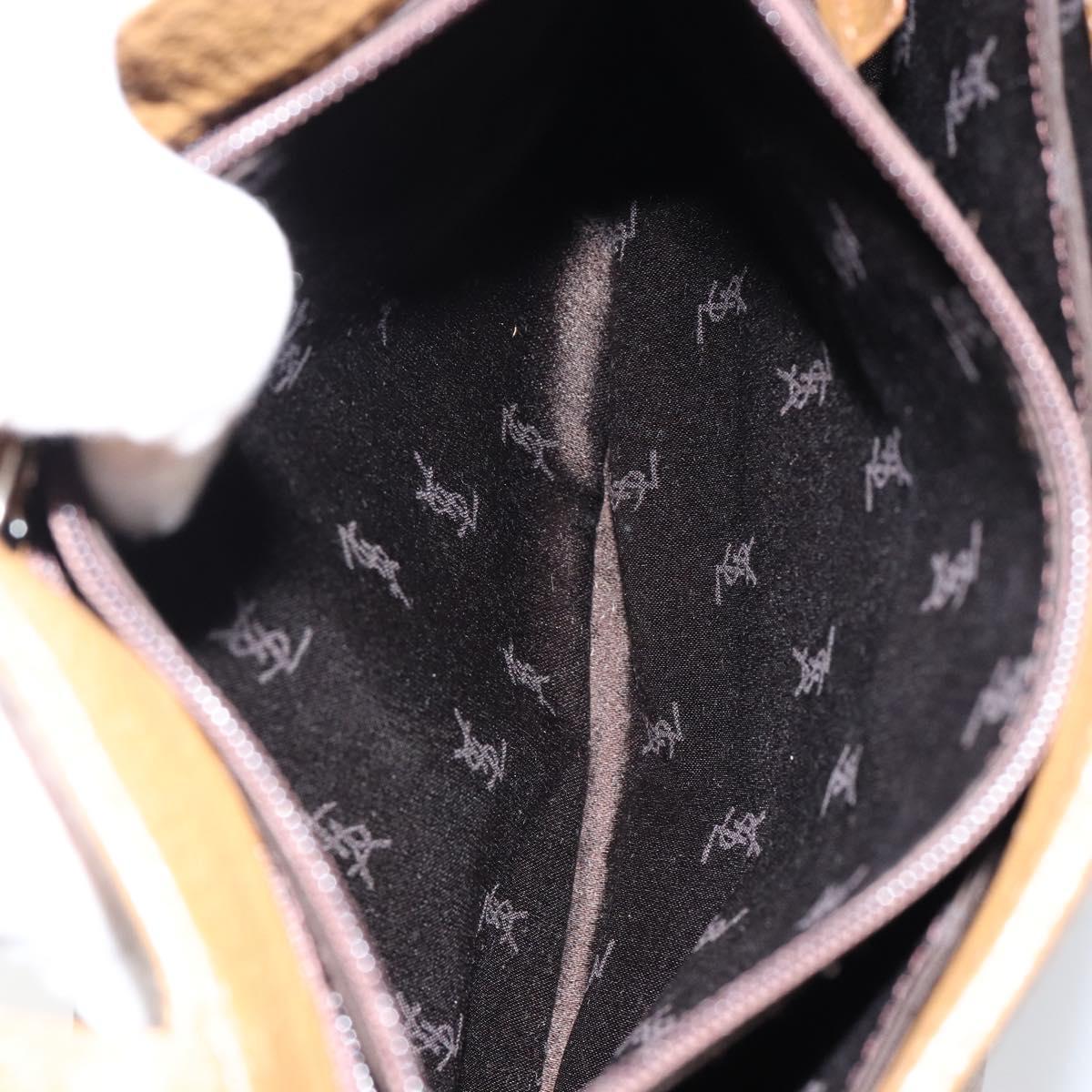 SAINT LAURENT Hand Bag Leather Brown Auth 149374