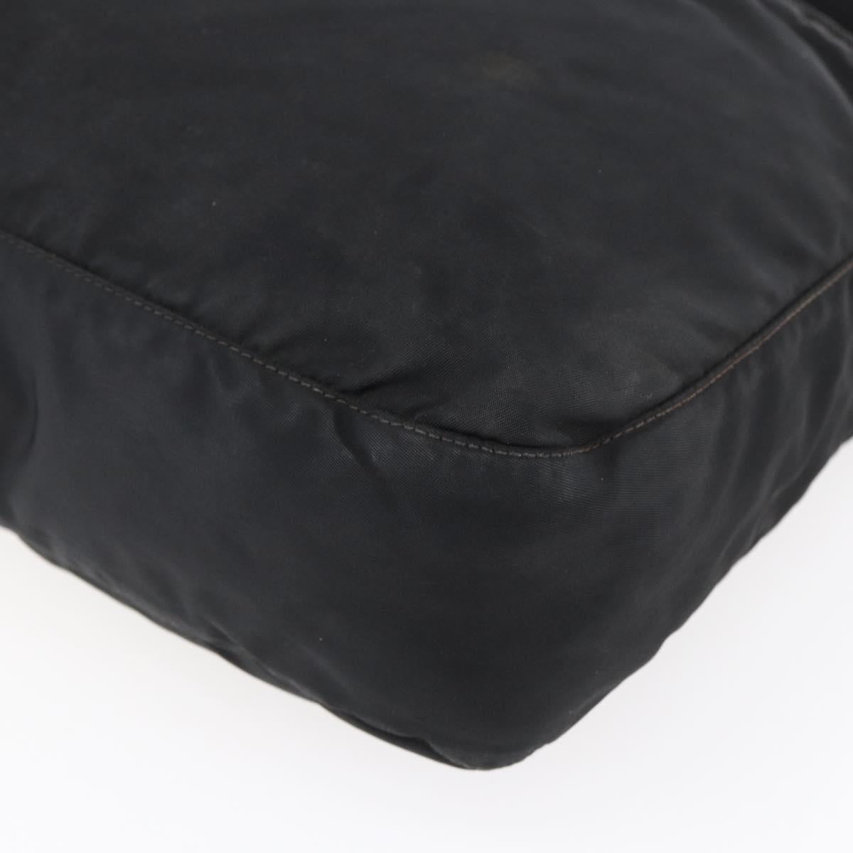 PRADA Shoulder Bag Nylon Black Silver Auth 149378