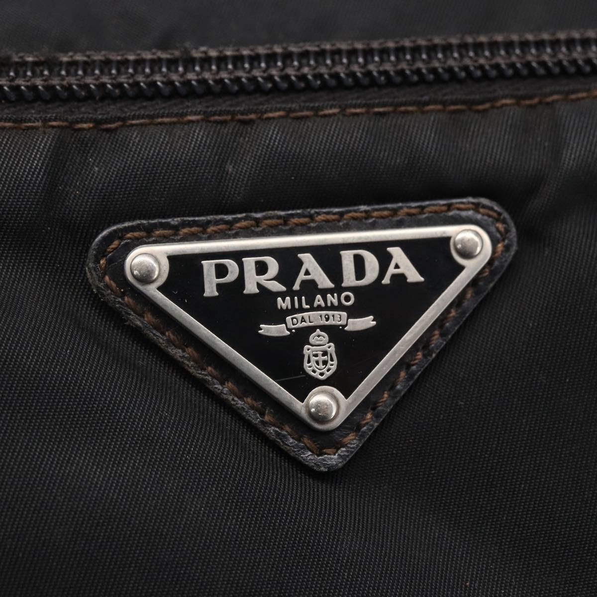PRADA Shoulder Bag Nylon Black Silver Auth 149378