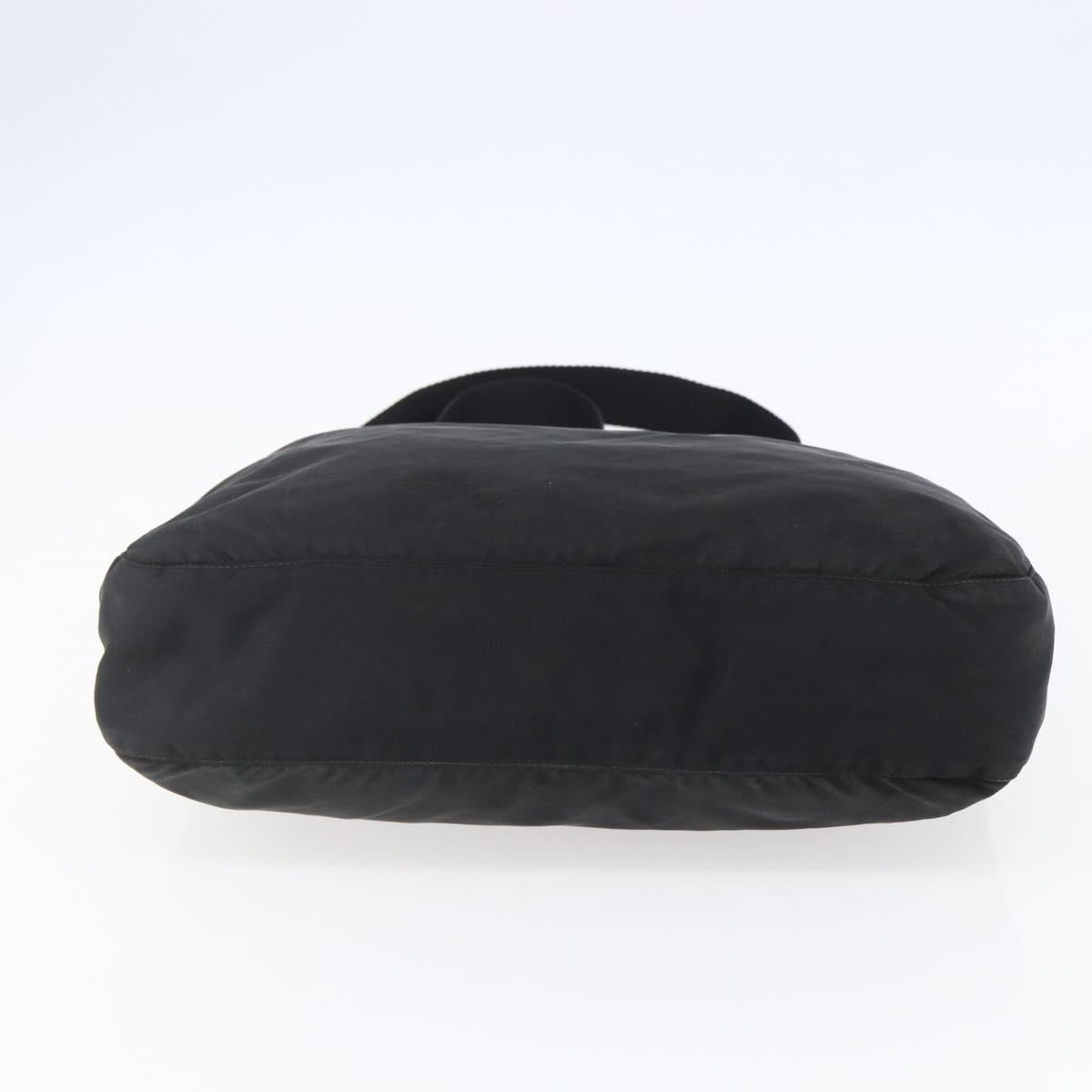 PRADA Shoulder Bag Nylon Black Silver Auth 149378