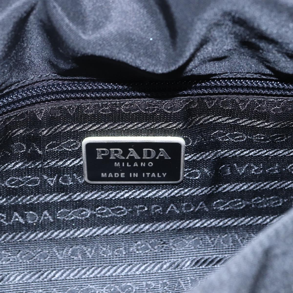 PRADA Shoulder Bag Nylon Black Silver Auth 149391
