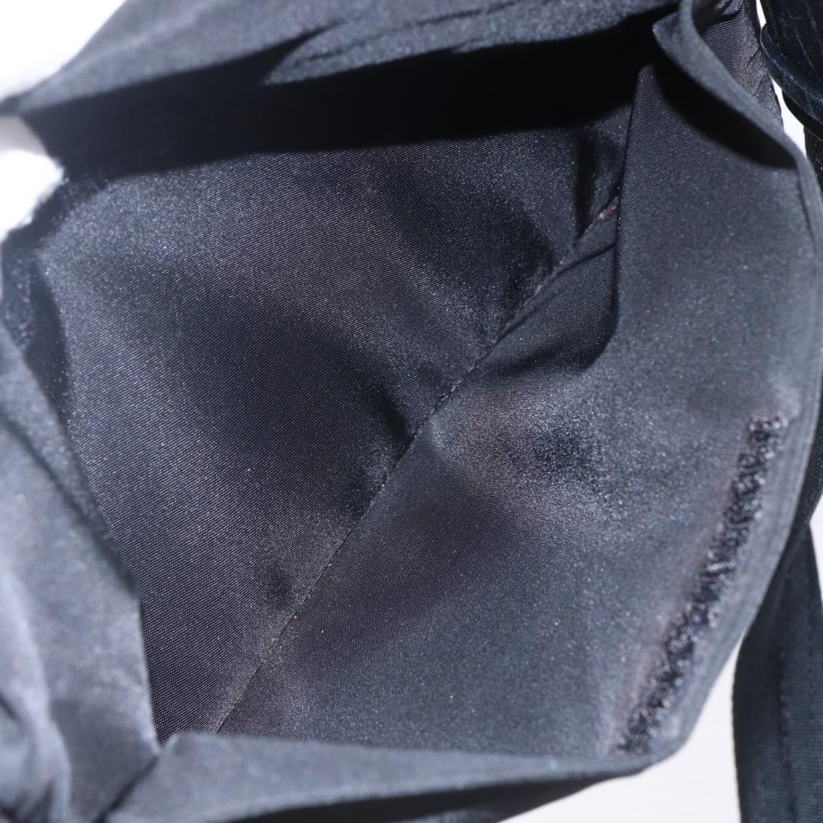 PRADA Shoulder Bag Nylon Black Silver Auth 149391