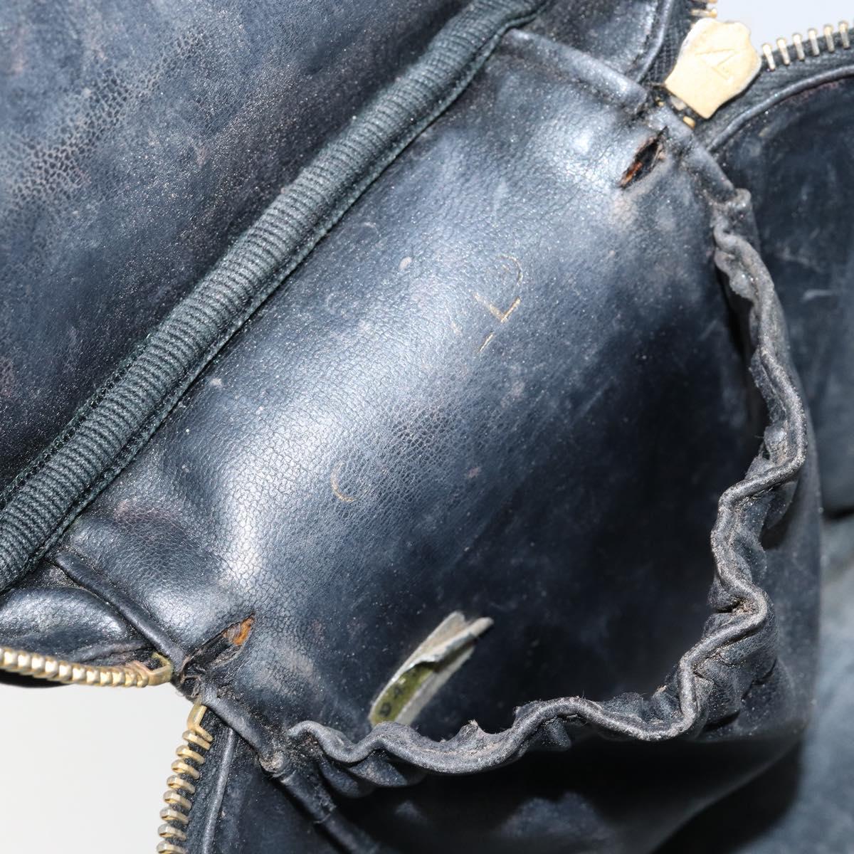 CHANEL Bicolore Vanity Bag Lamb Skin Black Gold CC Auth 149400