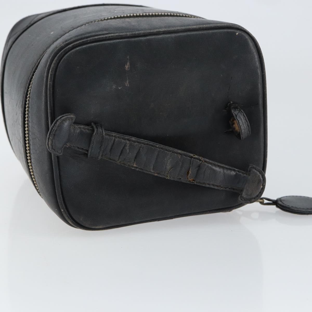 CHANEL Bicolore Vanity Bag Lamb Skin Black Gold CC Auth 149400