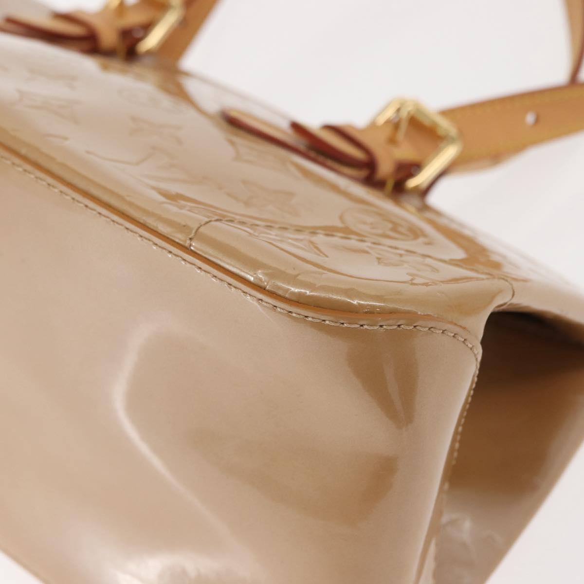 LOUIS VUITTON Monogram Vernis Rosewood Avenue Hand Bag Beige M93509 Auth 149405