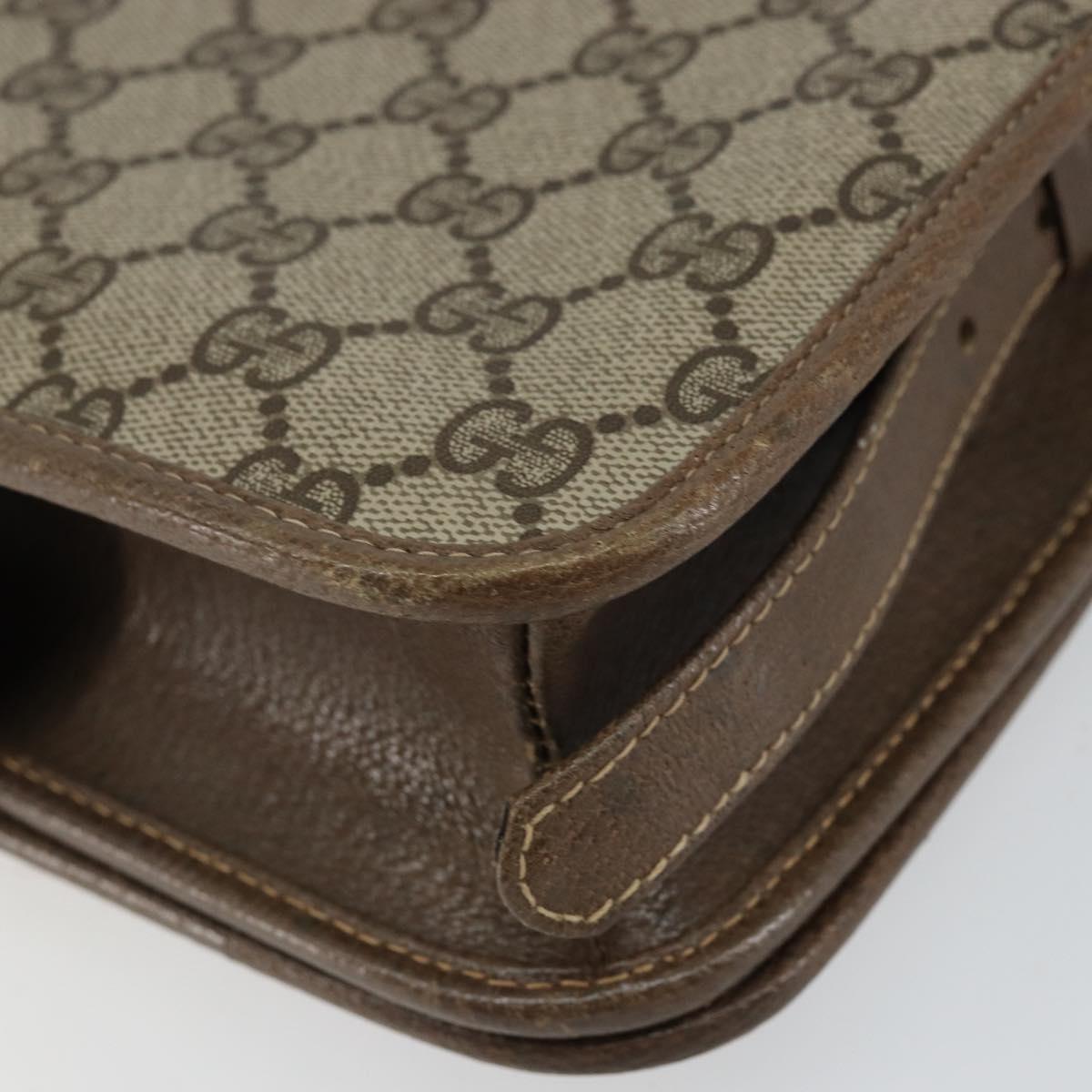 GUCCI GG Supreme Shoulder Bag PVC Beige Gold 93 02 023 Auth 149411