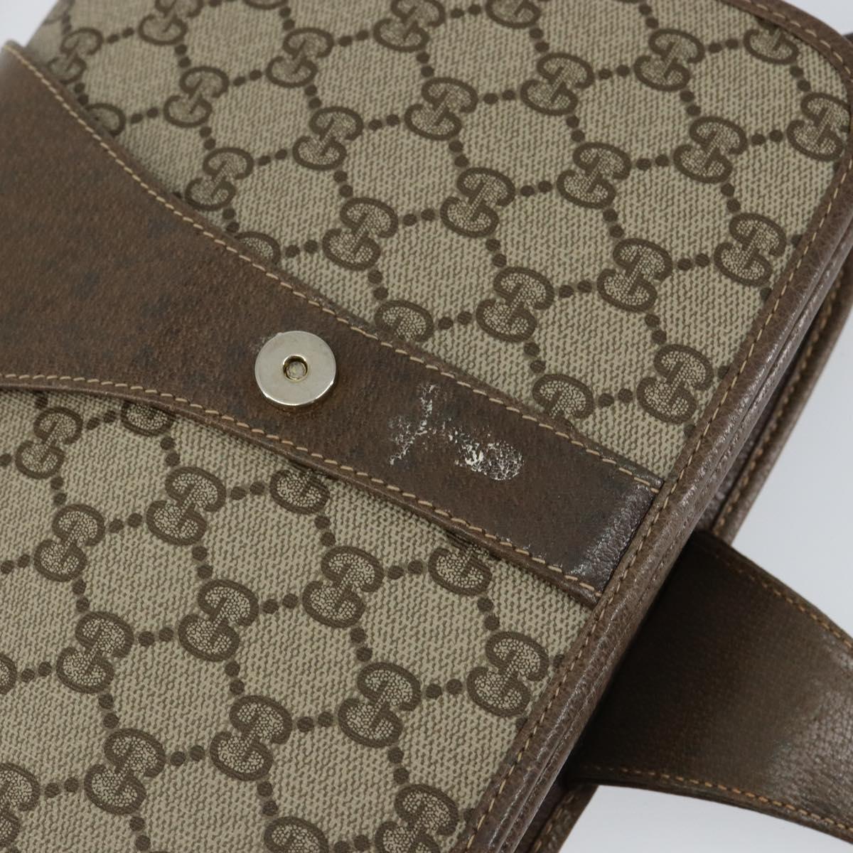 GUCCI GG Supreme Shoulder Bag PVC Beige Gold 93 02 023 Auth 149411