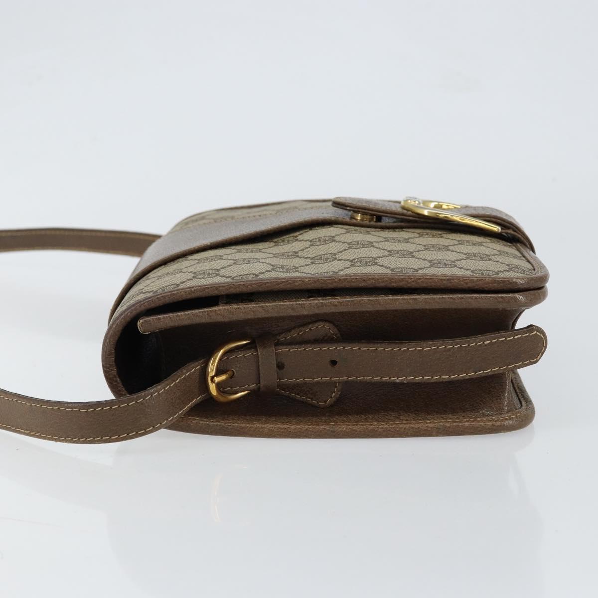 GUCCI GG Supreme Shoulder Bag PVC Beige Gold 93 02 023 Auth 149411