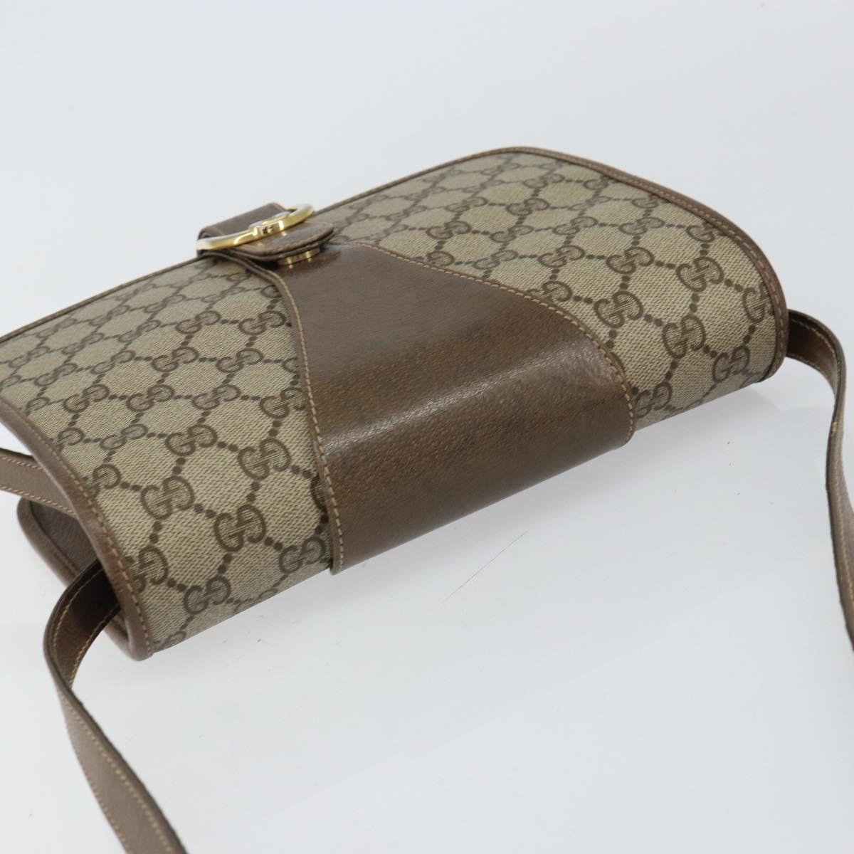 GUCCI GG Supreme Shoulder Bag PVC Beige Gold 93 02 023 Auth 149411