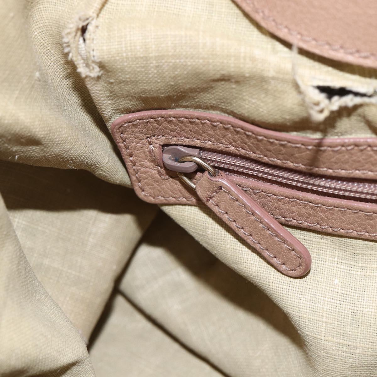 BVLGARI Chandra Shoulder Bag Leather Beige Gold Auth 149419