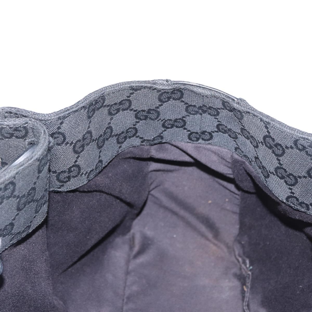 GUCCI GG Canvas Hand Bag Black Silver 94898 Auth 149421