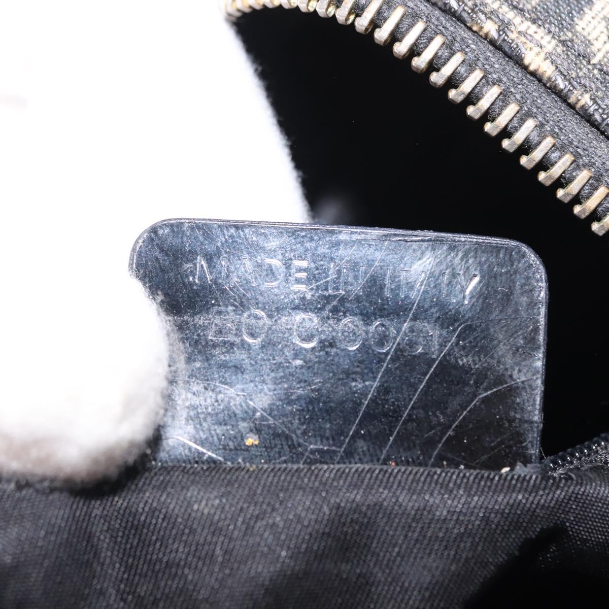 Christian Dior Trotter Canvas Hand Bag PVC Black Gold Auth 149434