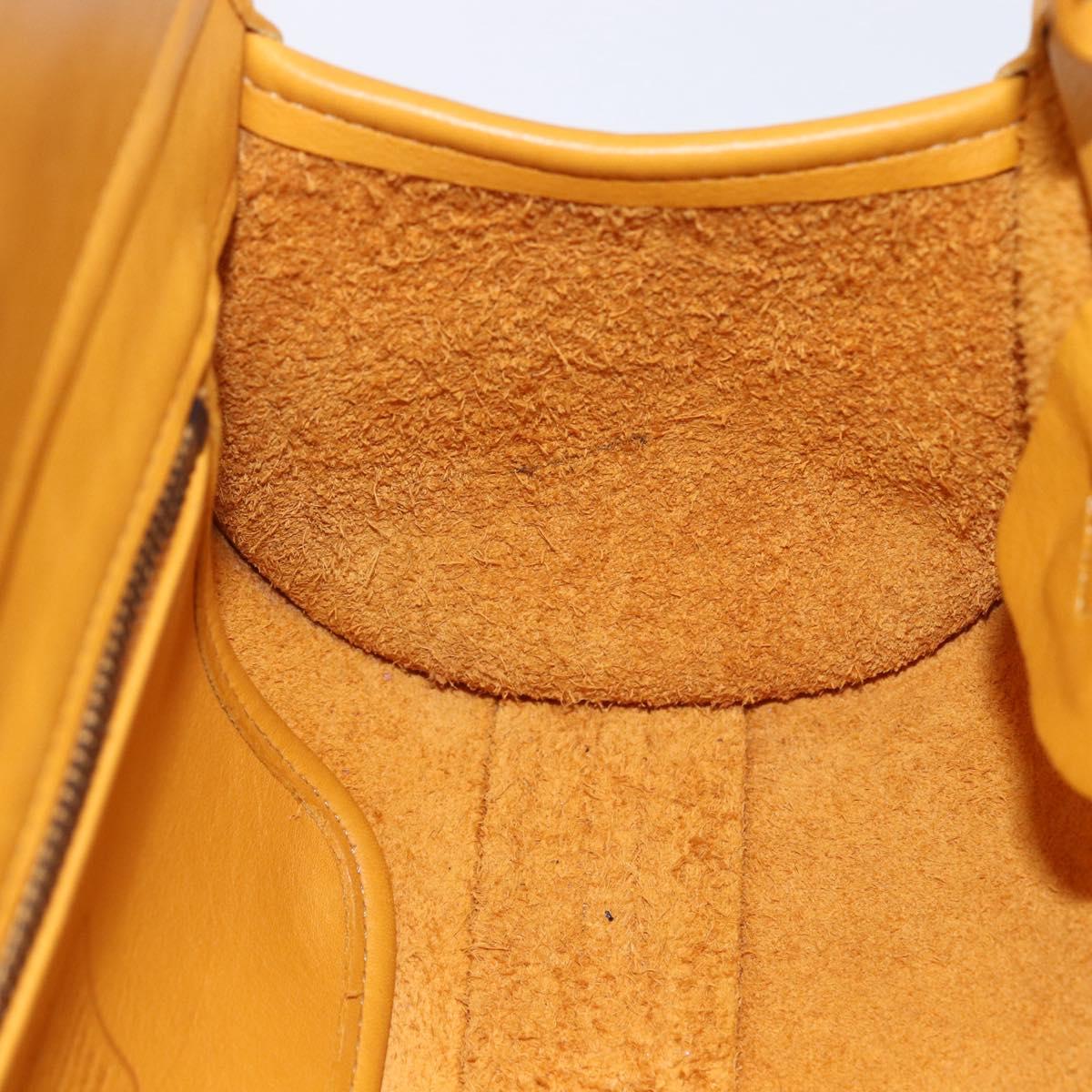 Coach Hand Bag Leather Gold Yellow Auth 149443