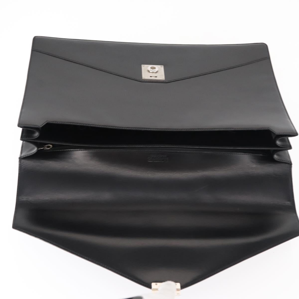 LOEWE Anagram Business Bag Leather Black Auth 149444