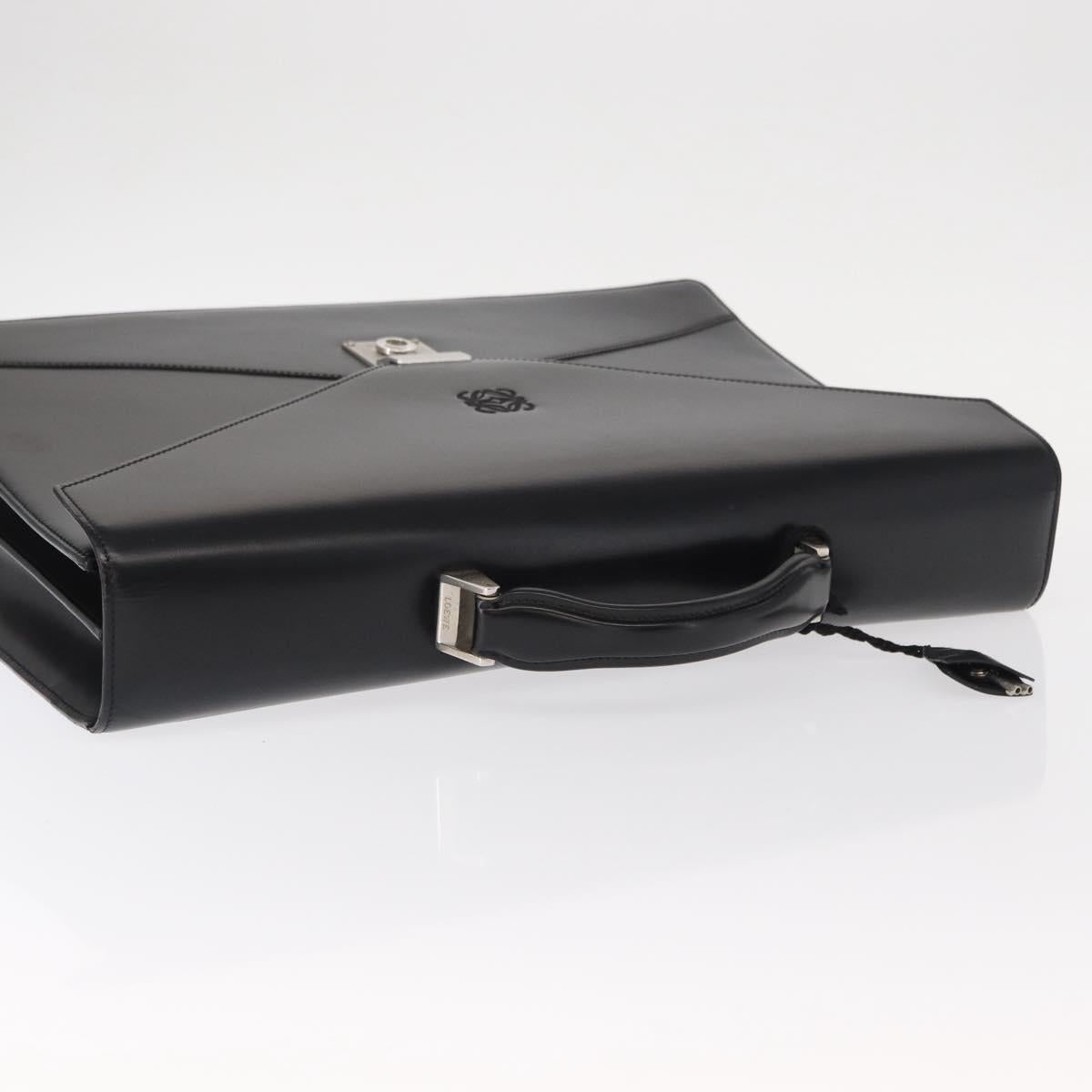 LOEWE Anagram Business Bag Leather Black Auth 149444