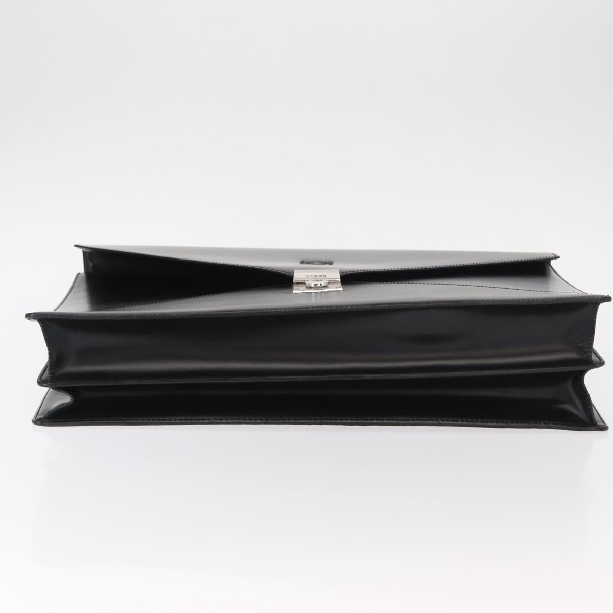 LOEWE Anagram Business Bag Leather Black Auth 149444