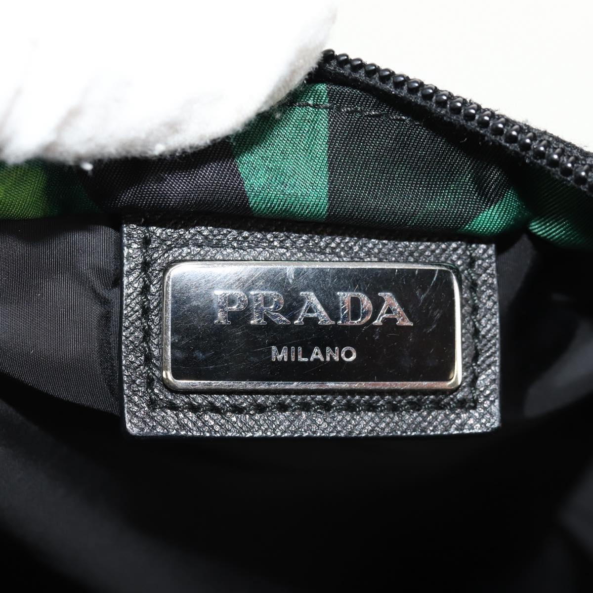 PRADA Camouflage Shoulder Bag Nylon Green Silver Auth 149451V