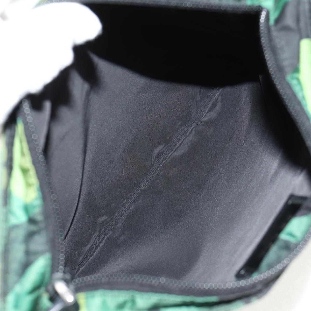 PRADA Camouflage Shoulder Bag Nylon Green Silver Auth 149451V