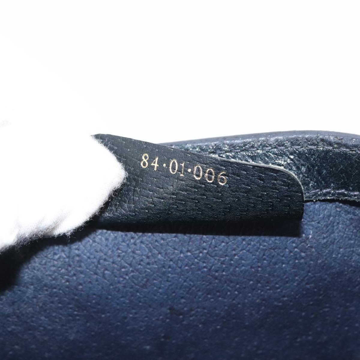 GUCCI GG Supreme Sherry Line Clutch Bag PVC Leather Navy 84 01 006 Auth 149456