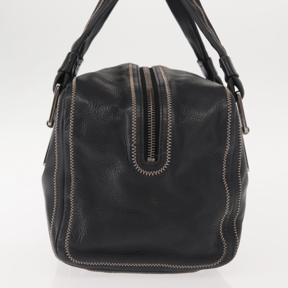 CHANEL COCO Mark Hand Bag Leather Black Silver CC Auth 149457