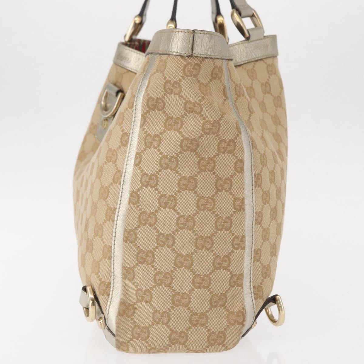 GUCCI GG Canvas Abbey Tote Bag Beige Gold 141472 Auth 149458