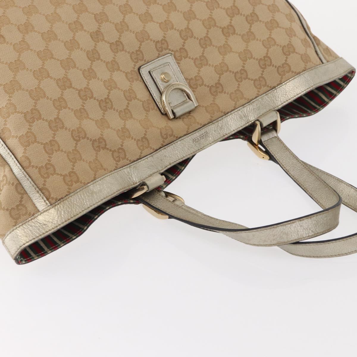 GUCCI GG Canvas Abbey Tote Bag Beige Gold 141472 Auth 149458