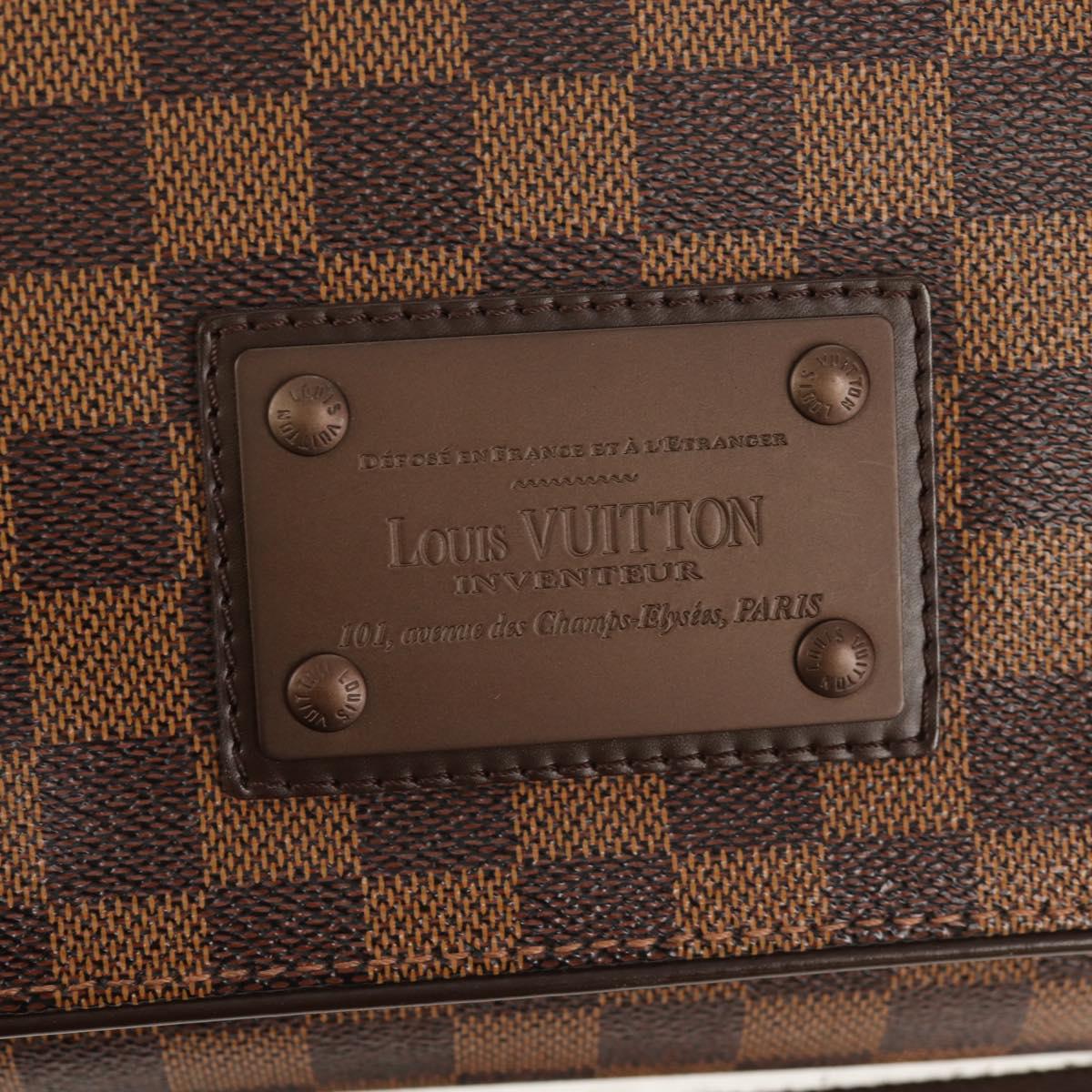 LOUIS VUITTON Damier Ebene Brooklyn MM Shoulder Bag N51211 LV Auth 149463V