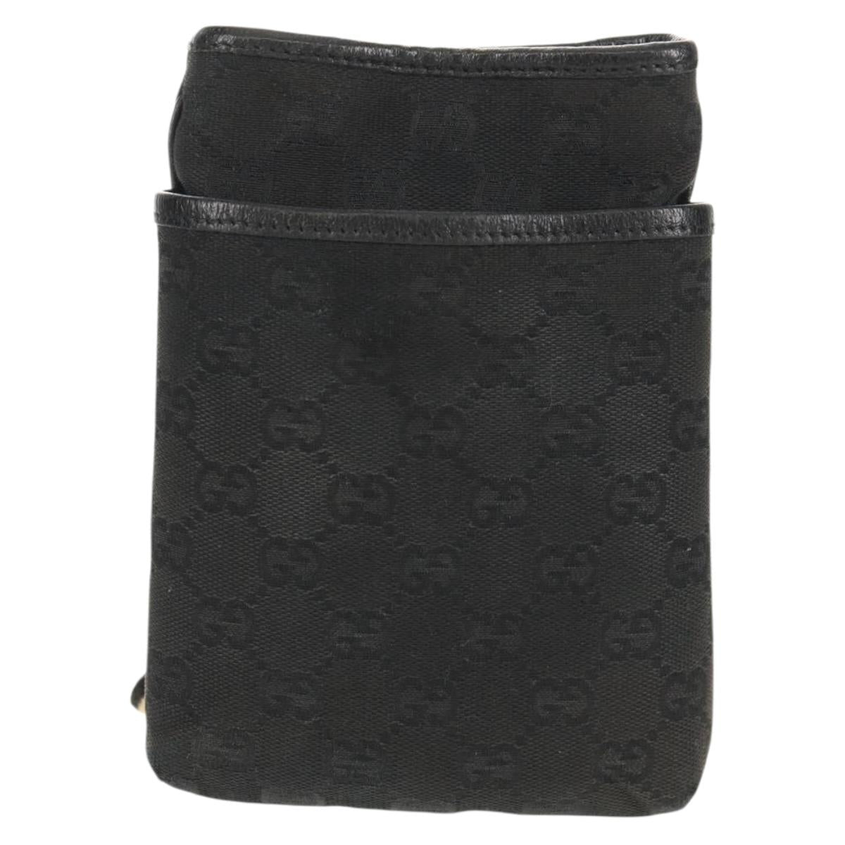 GUCCI GG Canvas Shoulder Bag Black 141863 Auth 149465V