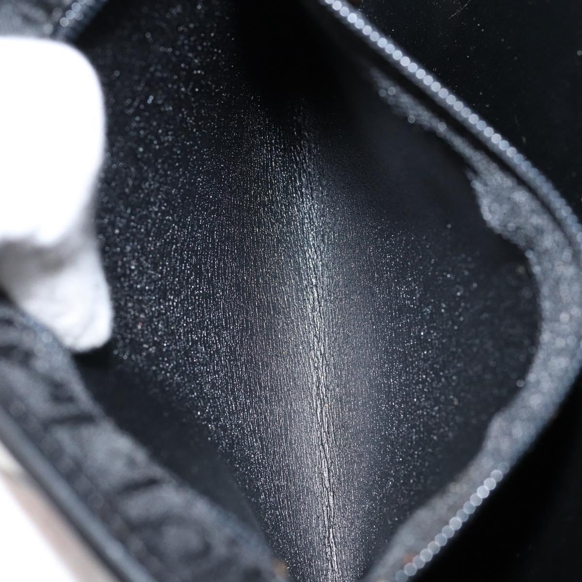 Christian Dior Trotter Canvas Clutch Bag Black Gold Auth 149470