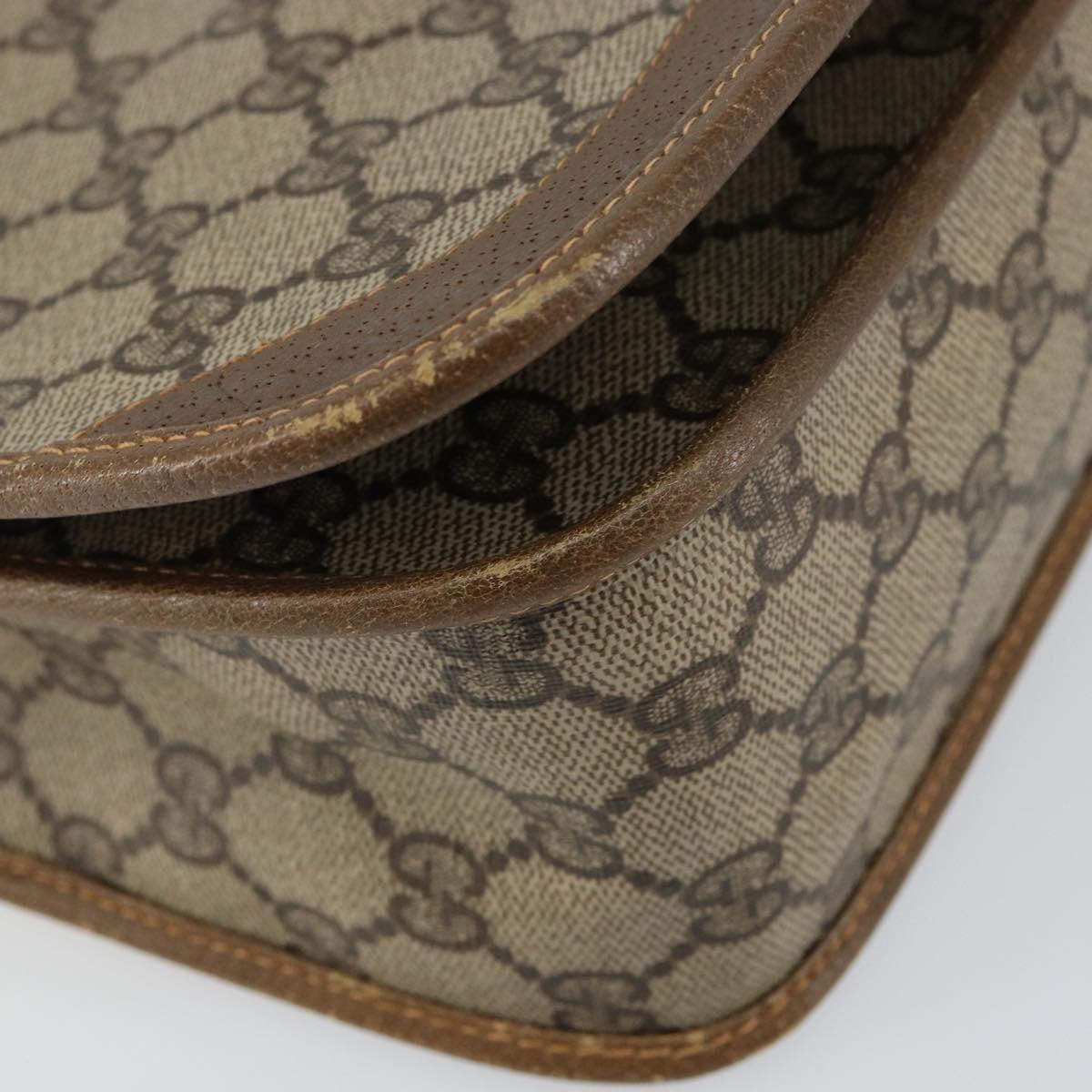 GUCCI GG Supreme Web Sherry Line Shoulder Bag PVC Beige 001 066 0551 Auth 149475