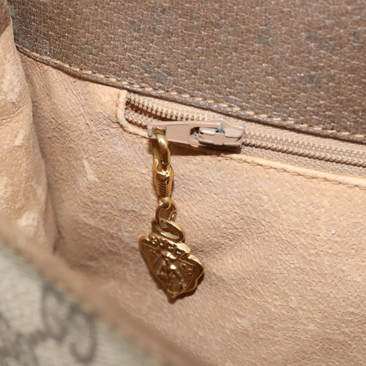 GUCCI GG Supreme Web Sherry Line Shoulder Bag PVC Beige 001 066 0551 Auth 149475