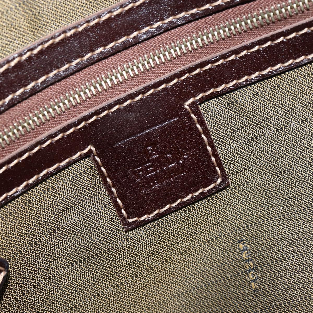 FENDI Zucca Canvas Hand Bag Black Brown Auth 149479