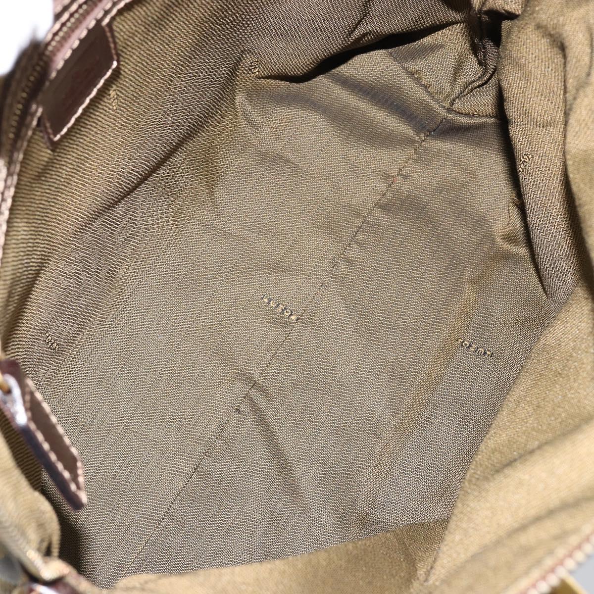 FENDI Zucca Canvas Hand Bag Black Brown Auth 149479