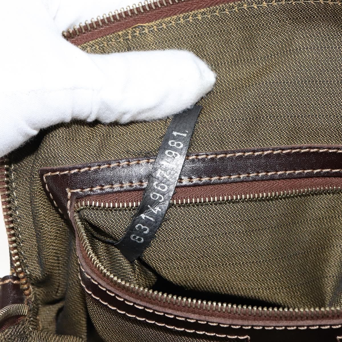 FENDI Zucca Canvas Hand Bag Black Brown Auth 149479