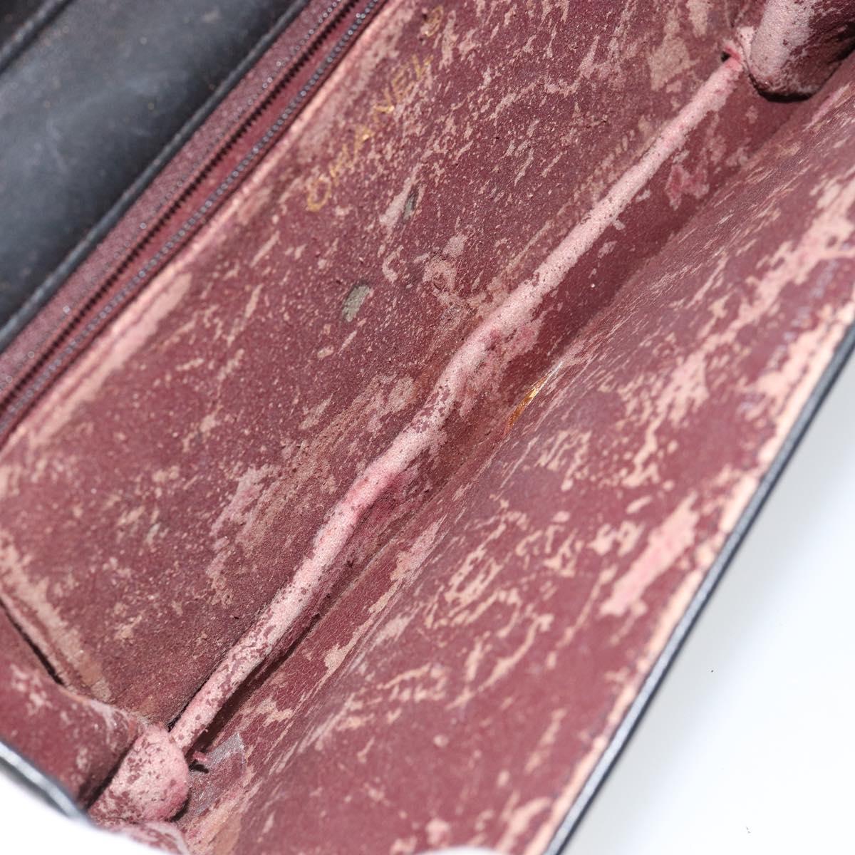 CHANEL Matelasse Chain Shoulder Bag Lamb Skin Black Gold CC Auth 149481