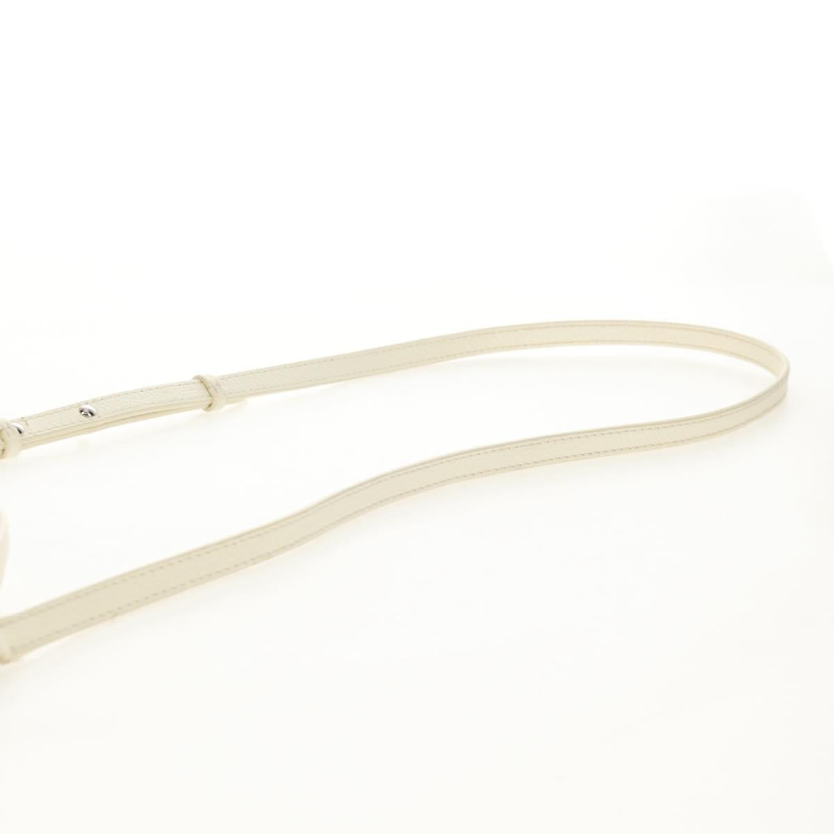 Jimmy Choo Studs Hand Bag Leather 2way White Silver Auth 149491M