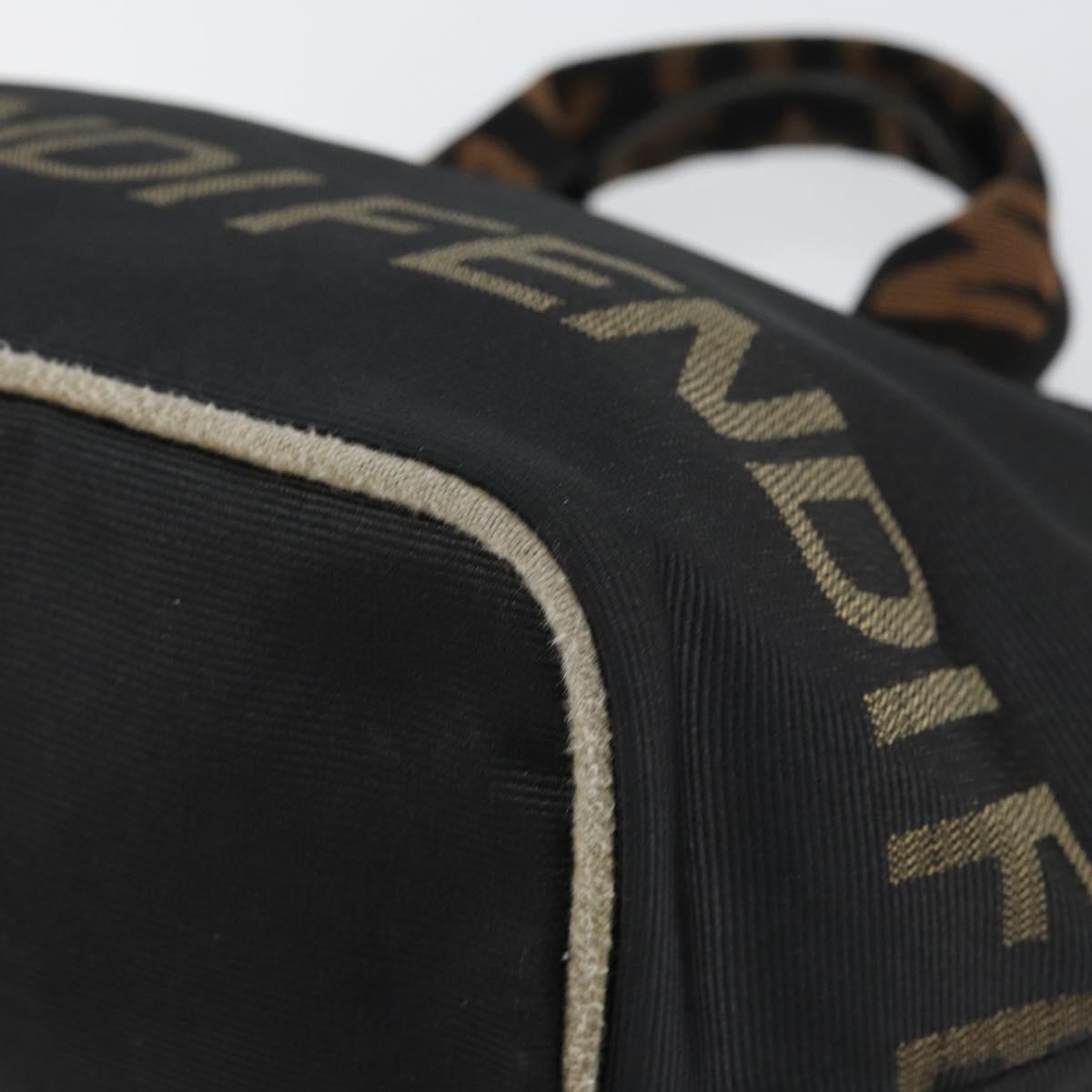 FENDI Hand Bag Nylon Black Auth 149492